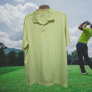 Nike Golf Polo Shirt Men's Performance Short Sleeve‎ Athletic Casual Yellow